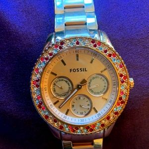 Fossil Swarovski Crystal Stella watch (rare color)